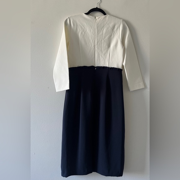 J Crew Colorblock Dress Ivory Navy Size 4T - Picture 8 of 16